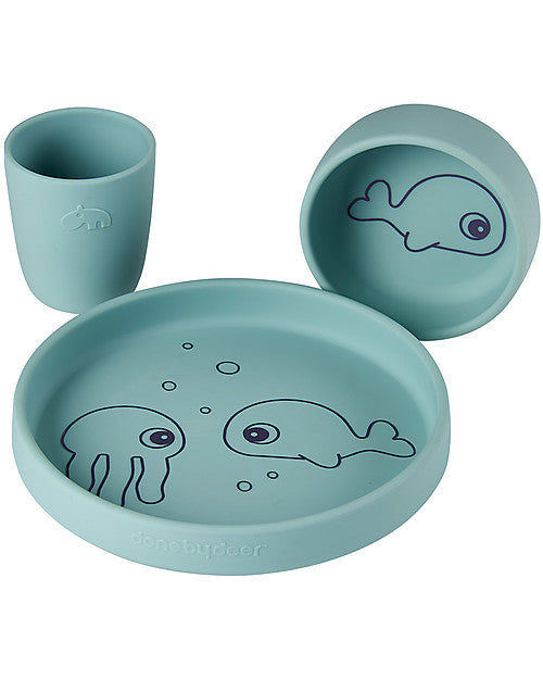 Set per la pappa in silicone alimentare Amici del mare