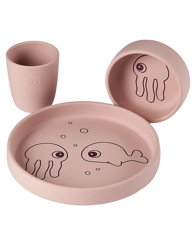 Set per la pappa in silicone alimentare Amici del mare